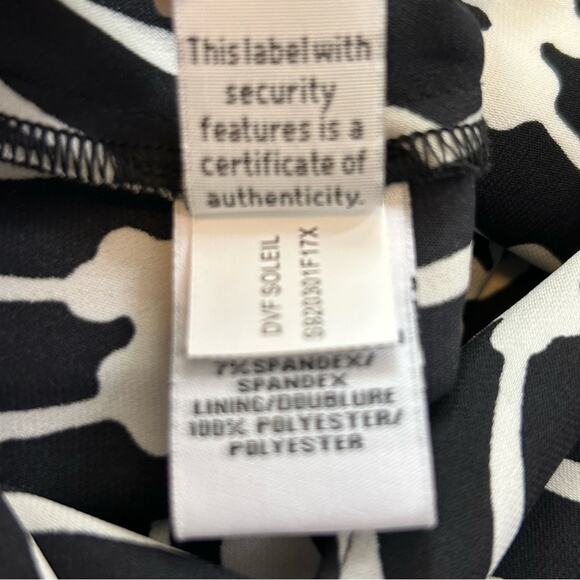 Diane von Furstenberg Soleil Slit-Back Romper Black and White Size 4 - Picture 15 of 16